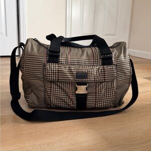 Lauren Ralph Lauren Houndstooth Nylon Messenger Crossbody Travel Bag 16” Unisex